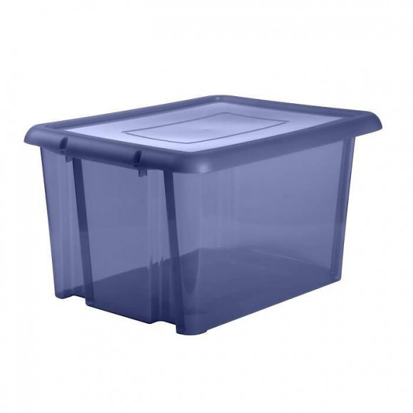 Eda Plastique Boite De Rangement Funny Box 80 L - Bleu Profond Acidule - 64,7 X 49,5 X 36,2 Cm
