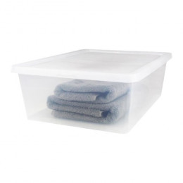 Iris Ohyama Set De 4 Boites De Rangement Avec Couvercle Ncb-28 - 4x 28 L - L54 X L39.5 X H17 Cm - Transparent