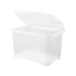 Eda Plastique Boite De Rangement Clipbox 40 L - Naturel Couvercle Avec Charniere - 54 X 36 X 33 Cm