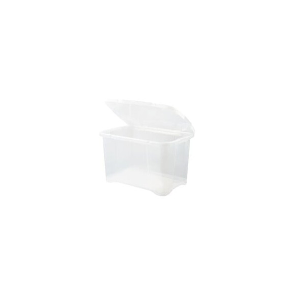 Eda Plastique Boite De Rangement Clipbox 40 L - Naturel Couvercle Avec Charniere - 54 X 36 X 33 Cm