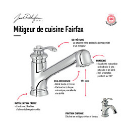 Robinet Cuisine Douchette Retro Fairfax Chrome