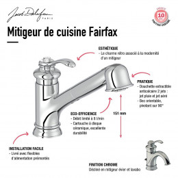 Robinet Cuisine Douchette Retro Fairfax Chrome