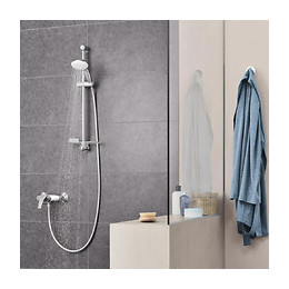 Mitigeur Eurosmart Avec Douchette + Barre De Douche + Porte Savon Tempesta