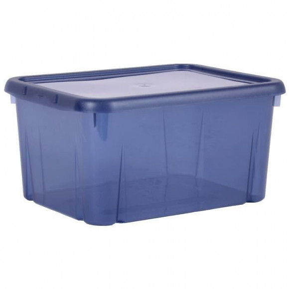 Eda Plastique Boite De Rangement Funny Box 8 L - Bleu Profond Acidule - 31 X 23,4 X 15,4 Cm