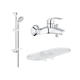 Mitigeur Eurosmart Avec Douchette + Barre De Douche + Porte Savon Tempesta