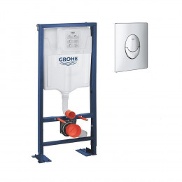 Bati Support Pour Wc Rapid Sl Avec Plaque De Déclenchement, Chrome