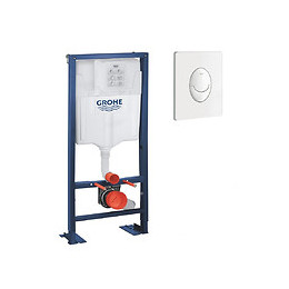 Bati Support Pour Wc Rapid Sl Avec Plaque De Déclenchement, Blanc