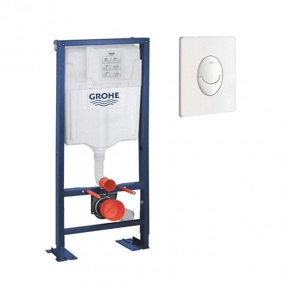 Bati Support Pour Wc Rapid Sl Avec Plaque De Déclenchement, Blanc