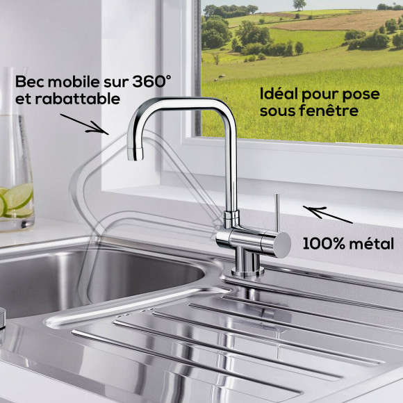 Paini - Mitigeur Évier À Bec Basculant Cox