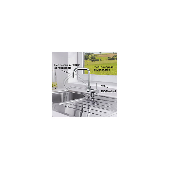 Paini - Mitigeur Évier À Bec Basculant Cox