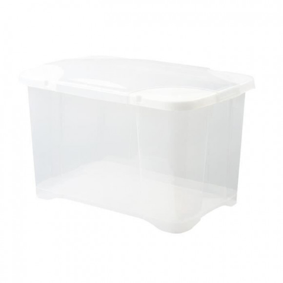 Eda Plastique Boite De Rangement Clipbox 40 L - Naturel Couvercle Avec Charniere - 54 X 36 X 33 Cm