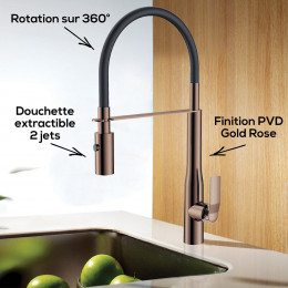 Paini - Mitigeur Évier Addict , Gold Rose