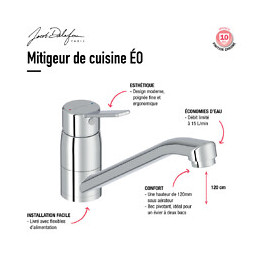 Mitigeur Cuisine Facile À Manipuler Eo Couleur Chrome