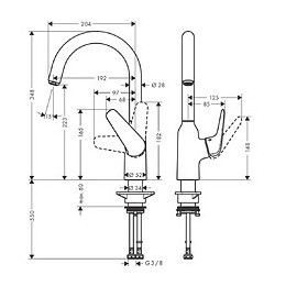 Mitigeur Cuisine Bec Haut Focus M42
