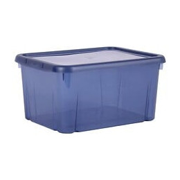 Eda Plastique Boite De Rangement Funny Box 8 L - Bleu Profond Acidule - 31 X 23,4 X 15,4 Cm