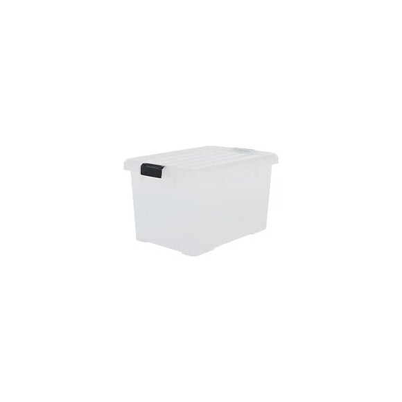 Iris Ohyama Lot De 3 Boites De Rangement Avec Fermeture Clic - Power Box - Sk-450 - Transparent - 50 L - 59 X 38,5 X 31,8 Cm