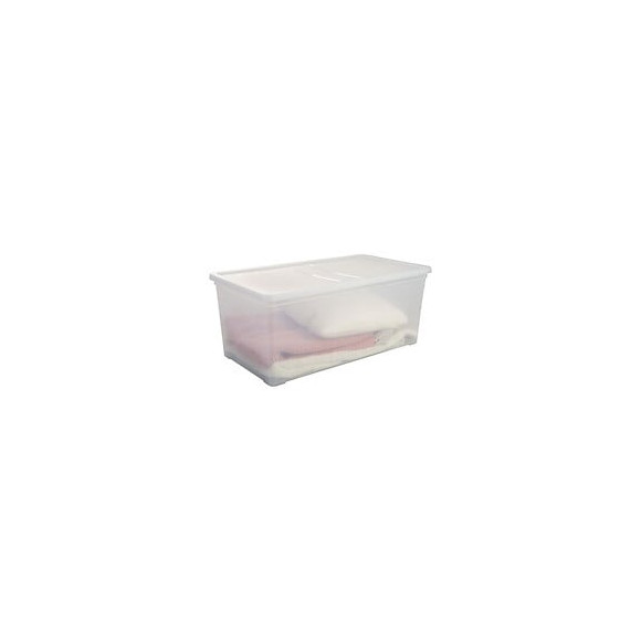 Iris Ohyama Set De 3 Boites De Rangement Avec Couvercle Sur Roulettes Ncbr-70 - 3x 70 L - L71.5 X L39 X H30.5 Cm - Transparent