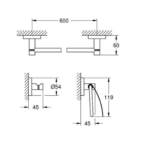 Set Accessoires Essentials 40775001, Chrome