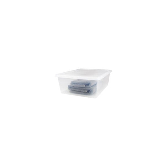 Iris Ohyama Set De 4 Boites De Rangement Avec Couvercle Ncb-28 - 4x 28 L - L54 X L39.5 X H17 Cm - Transparent