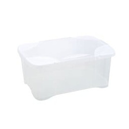 Eda Plastique Boite De Rangement Clipbox 30 L - Naturel Couvercle Avec Charniere - 54 X 36 X 24,5 Cm