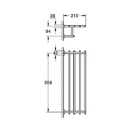 Porte-serviette Et Tablette Essentials Cube