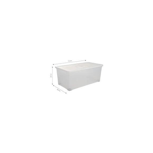 Iris Ohyama Set De 3 Boites De Rangement Avec Couvercle Sur Roulettes Ncbr-70 - 3x 70 L - L71.5 X L39 X H30.5 Cm - Transparent