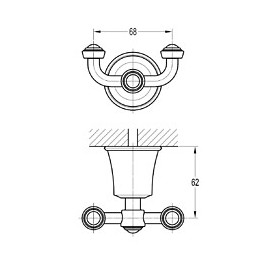 Paini - Patère Murale Double Lady S