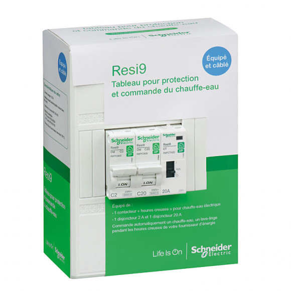 Tableau Chauffe-eau Équipé (8 Modules) - Schneider