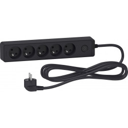 Bloc Multiprises 5 Prises 2p+t (câble 3m) Anthracite - Schneider