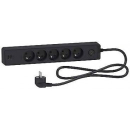 Bloc Multiprises 5 Prises 2p+t Et 2 Usb (câble 1,5m) Anthracite - Schneider