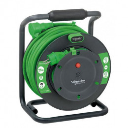 Enrouleur Chantier 25m 1 Prise 2p+t Avec Clapet (ip44) - Schneider