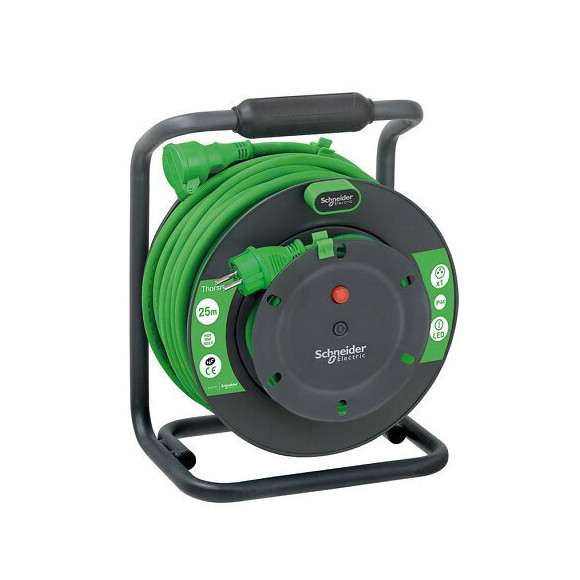 Enrouleur Chantier 25m 1 Prise 2p+t Avec Clapet (ip44) - Schneider