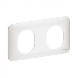 Plaque 2 Postes Ovalis - Blanc