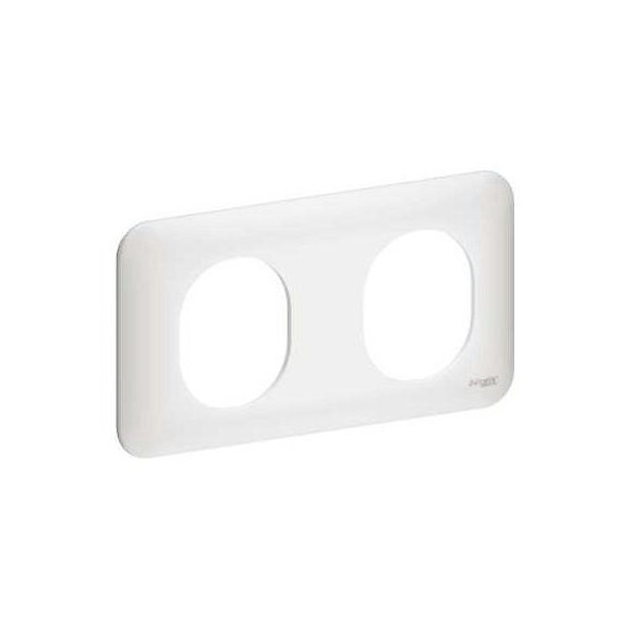 Plaque 2 Postes Ovalis - Blanc