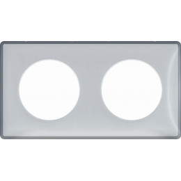 Plaque De Finition 2 Postes Blanc Transparent Entraxe 57mm Odace