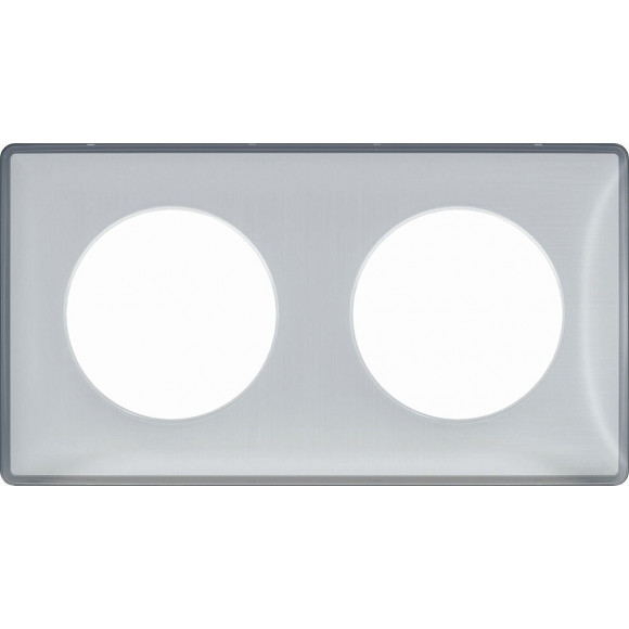 Plaque De Finition 2 Postes Blanc Transparent Entraxe 57mm Odace