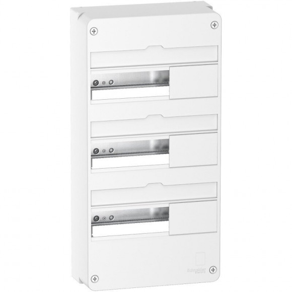 Coffret Électrique 3 Rangées Et 39 Modules Schneider - Blanc