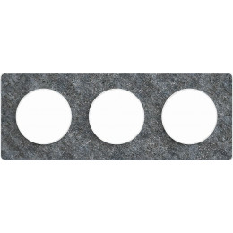 Plaque De Finition 3 Postes Horizontal/vertical Noir Odace