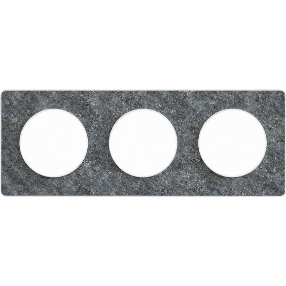 Plaque De Finition 3 Postes Horizontal/vertical Noir Odace