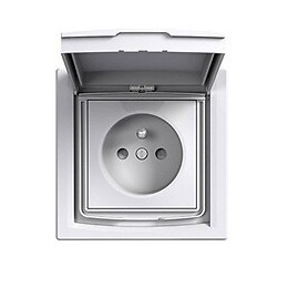 Prise 2p+t Étanche Avec Clapet De Protection Ip44 Asfora