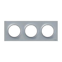 Plaque De Finition 3 Postes Horizontal/vertical Gris Odace