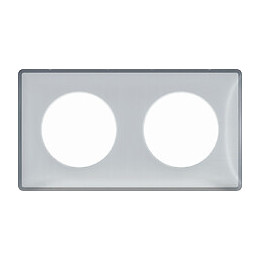 Plaque De Finition 2 Postes Blanc Transparent Entraxe 57mm Odace