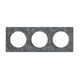 Plaque De Finition 3 Postes Horizontal/vertical Noir Odace