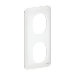 Plaque 2 Postes Ovalis - Blanc