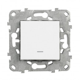 Bouton Poussoir Avec Voyant Led 10a Connexion Rapide Blanc Unica