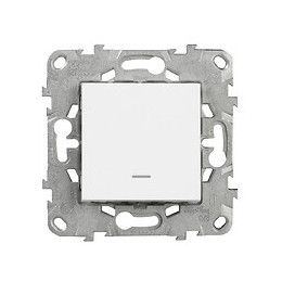 Bouton Poussoir Avec Voyant Led 10a Connexion Rapide Blanc Unica