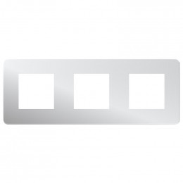 Plaque De Finition 3 Postes Aluminium Avec Liseré Anthracite Unica