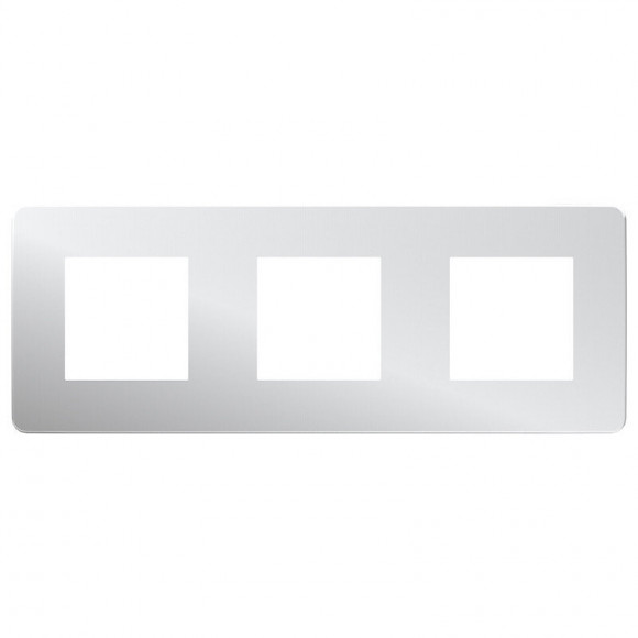 Plaque De Finition 3 Postes Aluminium Avec Liseré Anthracite Unica