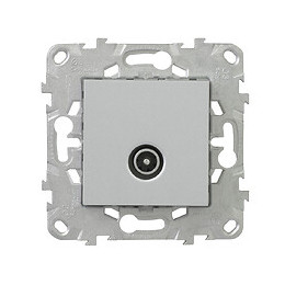 Prise Tv Simple Aluminium Unica