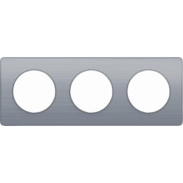 Plaque De Finition 3 Postes Aluminium Brossé Odace